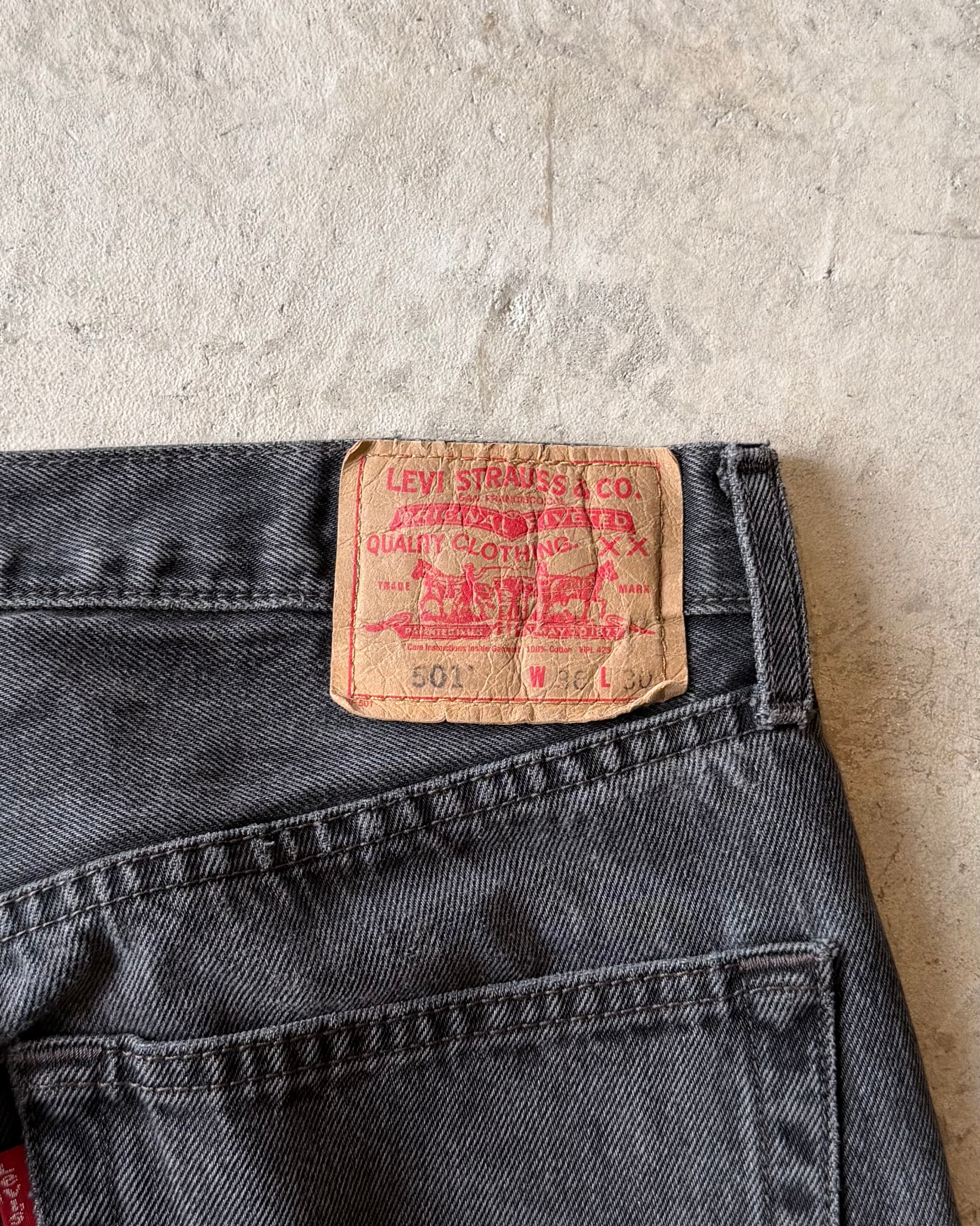 00’s Levi’s “501” damage denim pants 36×30
