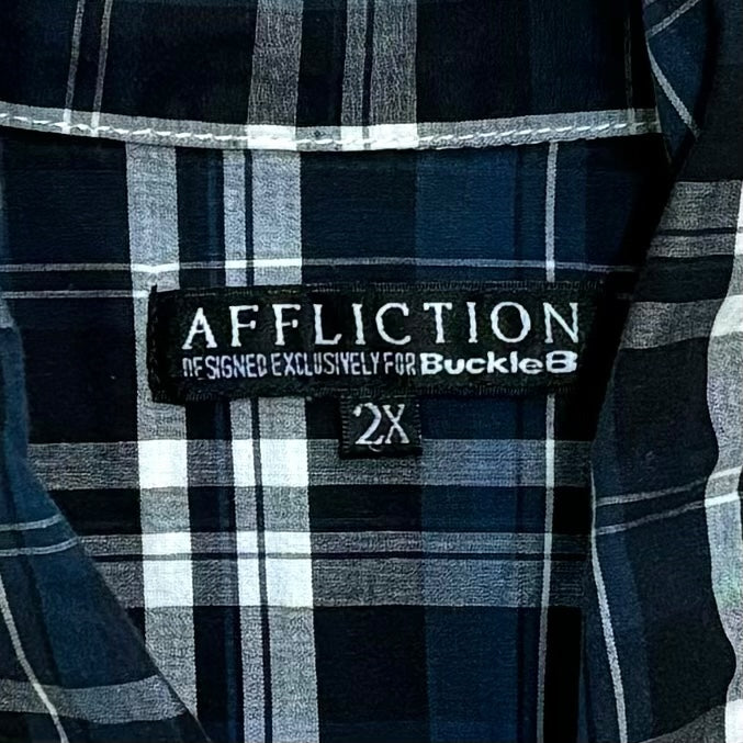 "Affliction" tartan check shirt