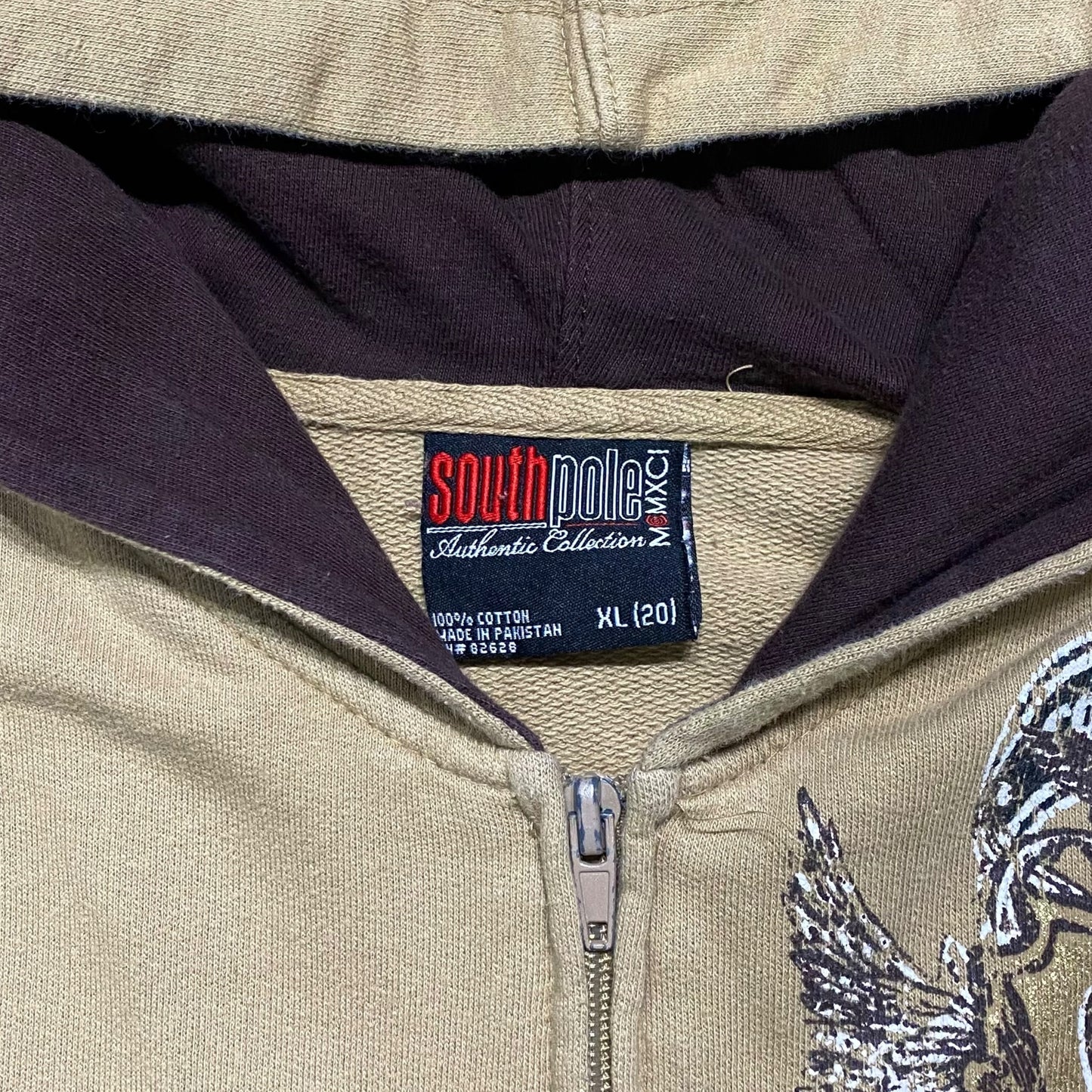 "SOUTHPOLE" Logo design full zip hoodie