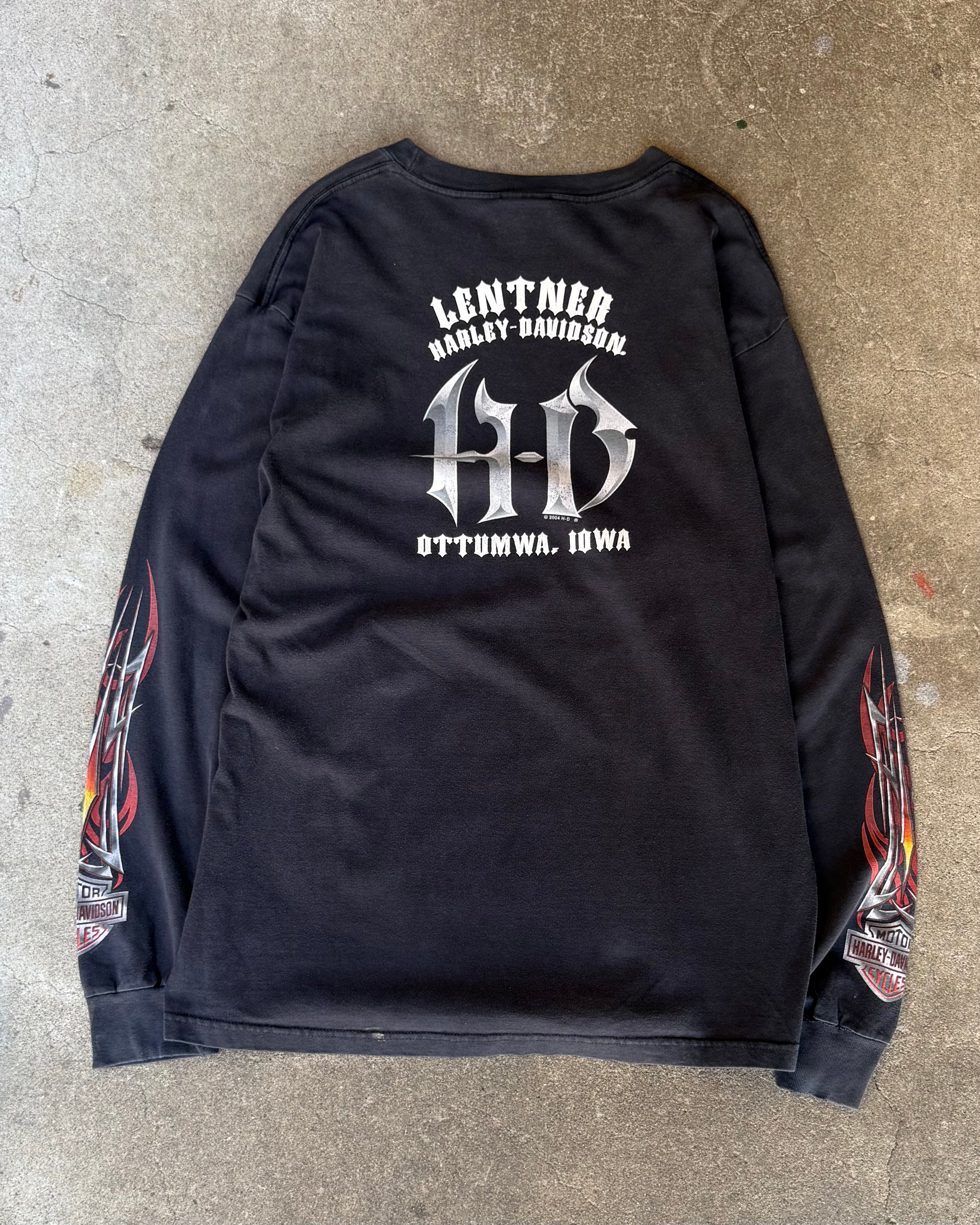 00’s “HARLEY DAVIDSON” flame pattern l/s t-shirt