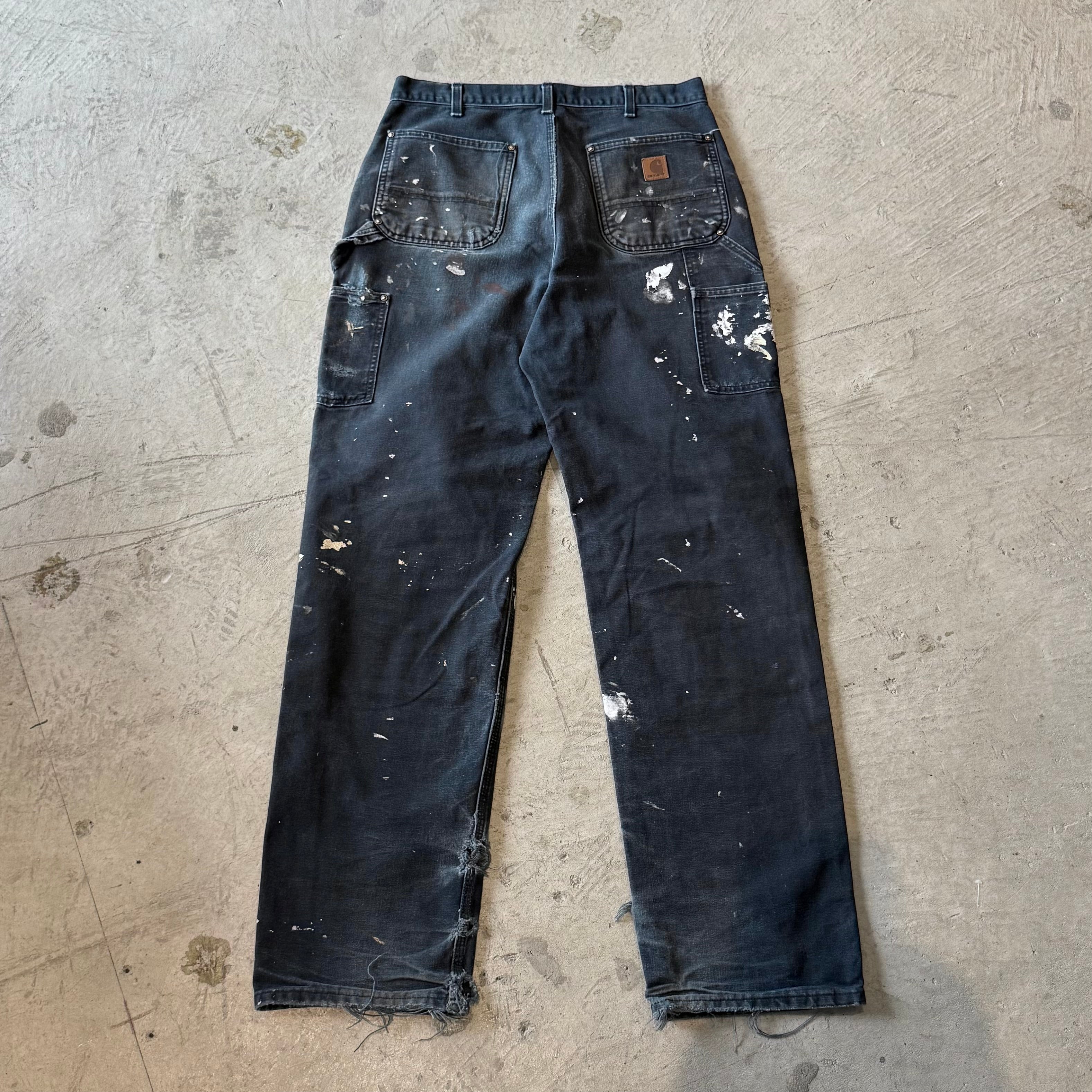 00’s “Carhartt”faded double knee work wear pants 33×36
