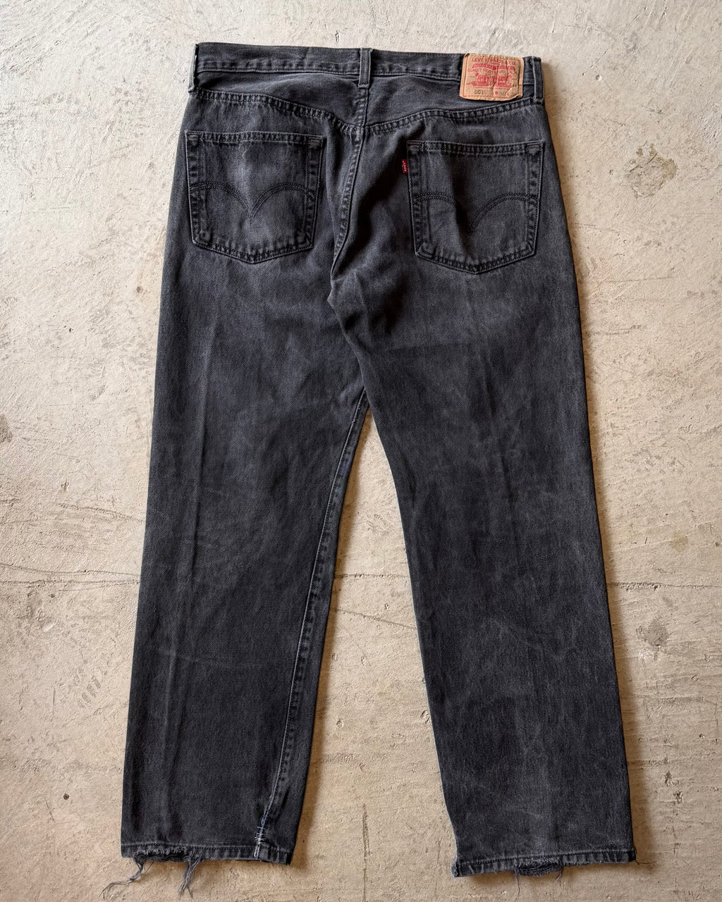 00’s Levi’s “501” damage denim pants 36×30