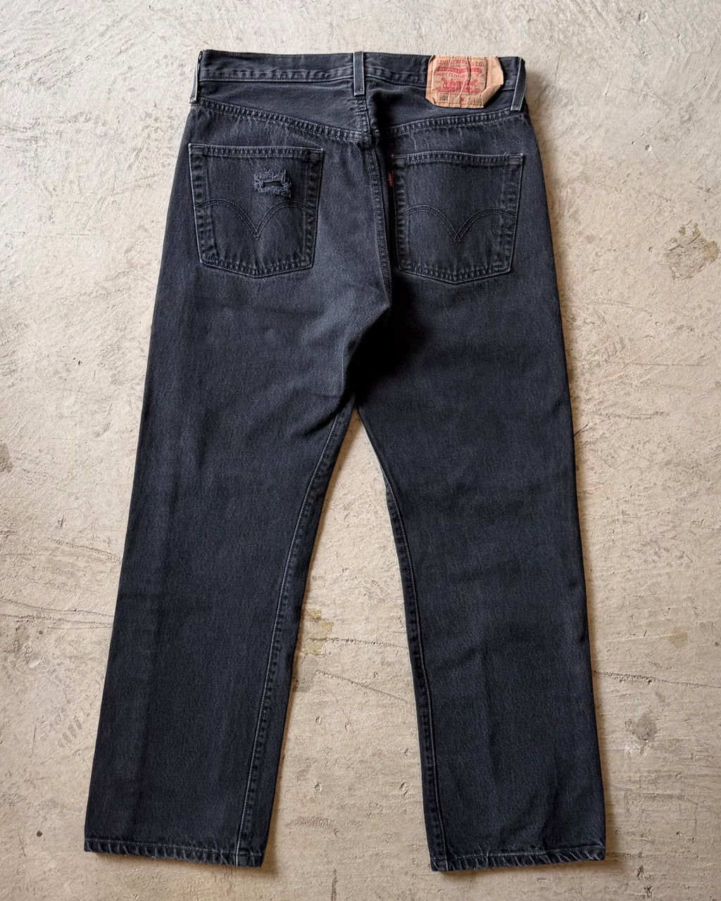 00’s Levi’s “501” damage denim pants 33×30