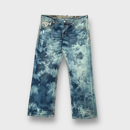 "ROCK REVIVAL" breach design straight jeans