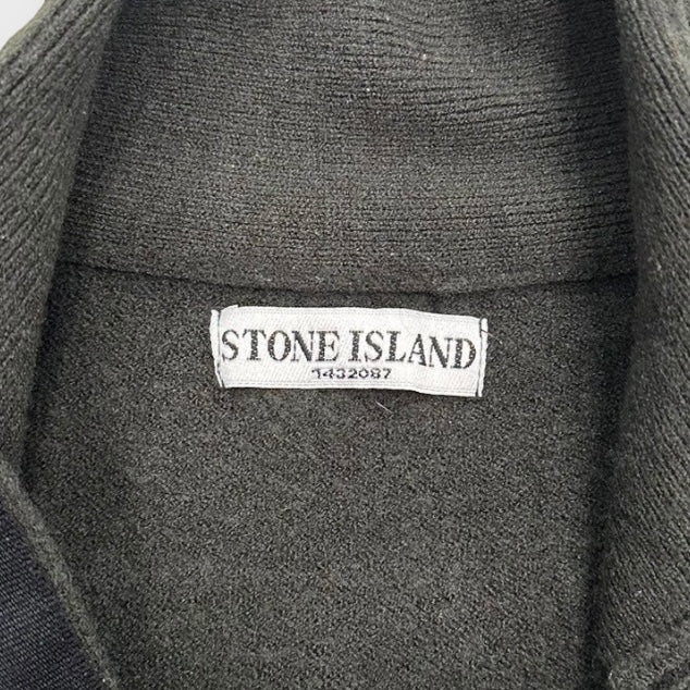 00’s "STONE ISLAND" Shoulder patch half zip knit