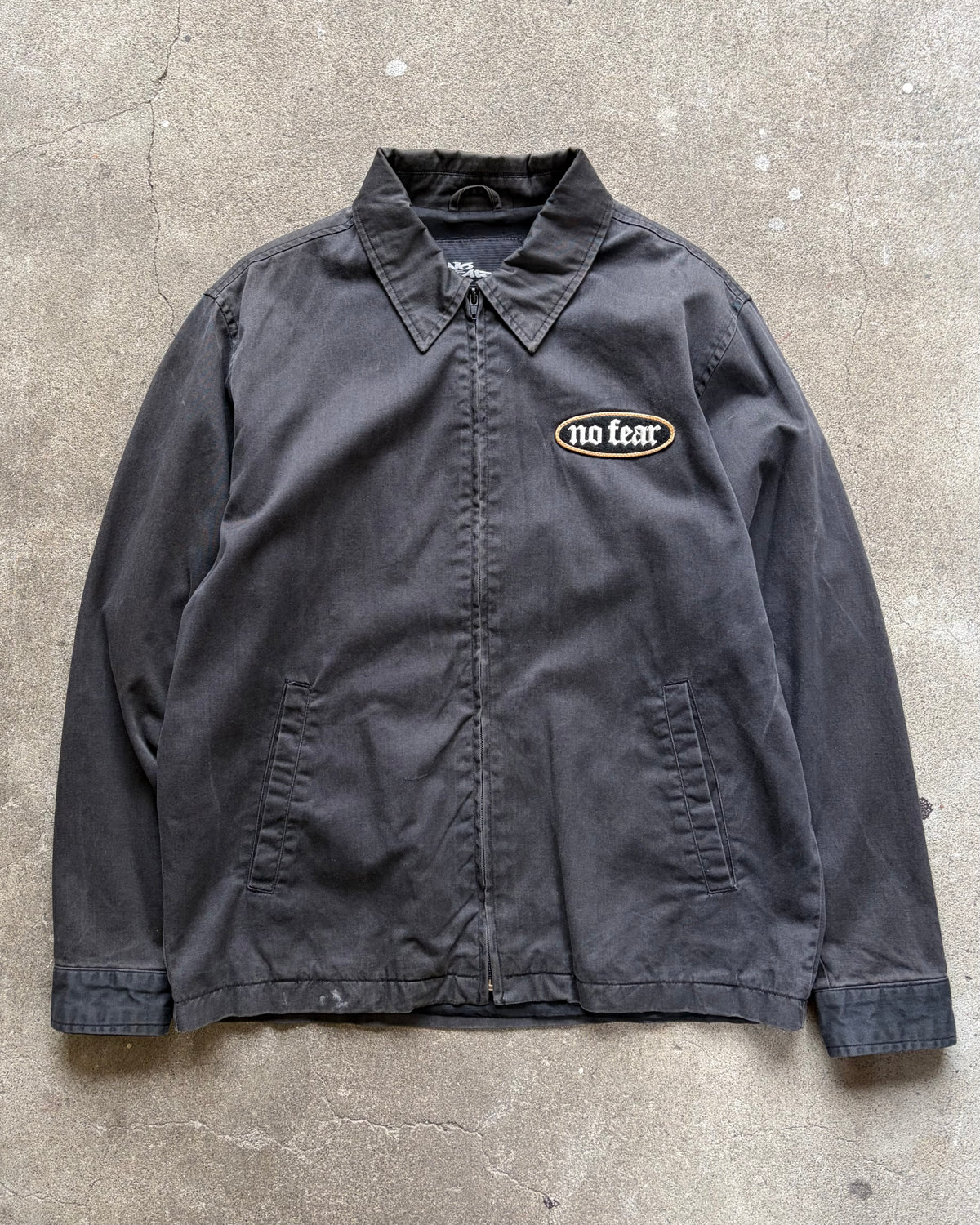 90-00’s “NO FAIR” zip up jacket medium
