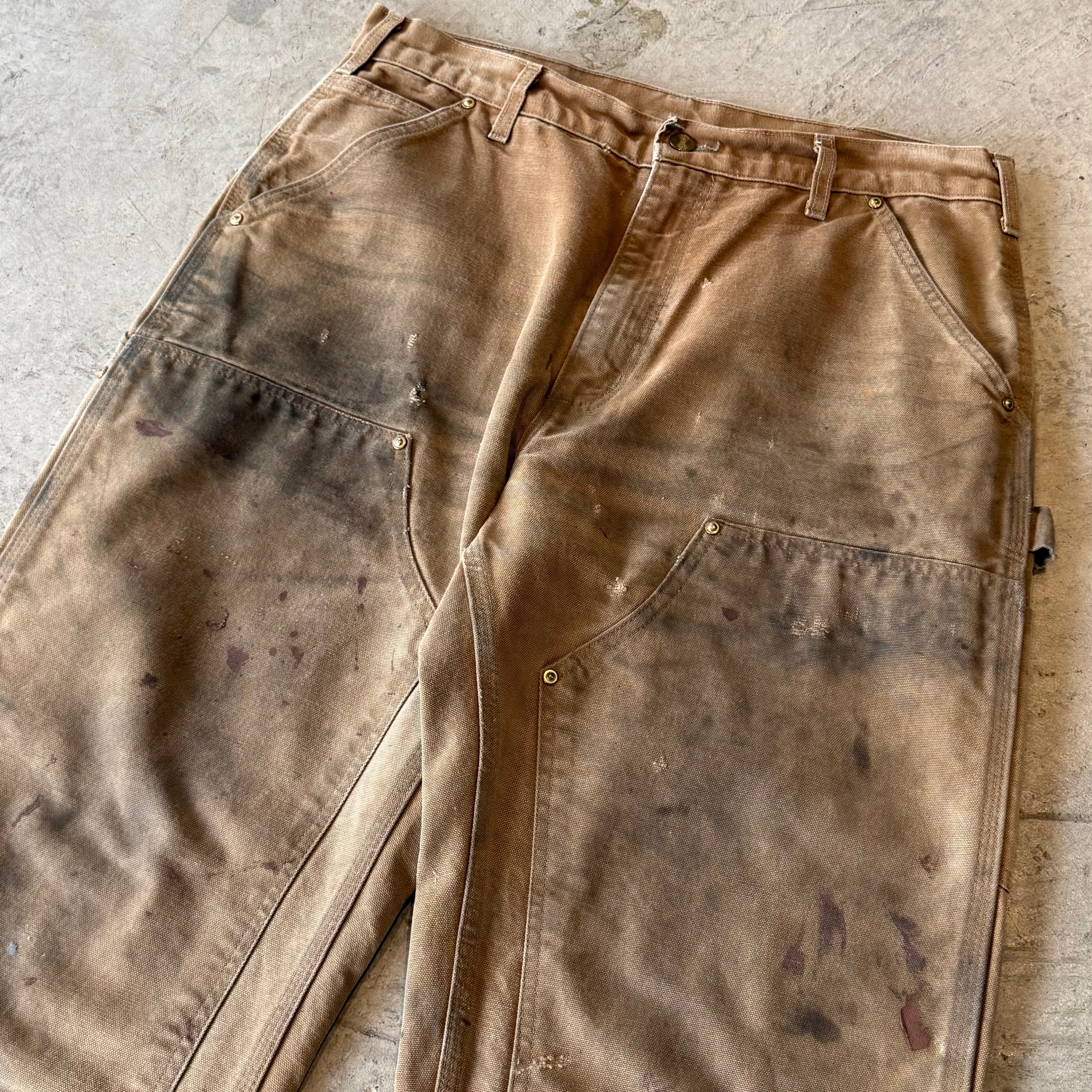 00's "Carhartt"faded double knee work wear pants 34×32
