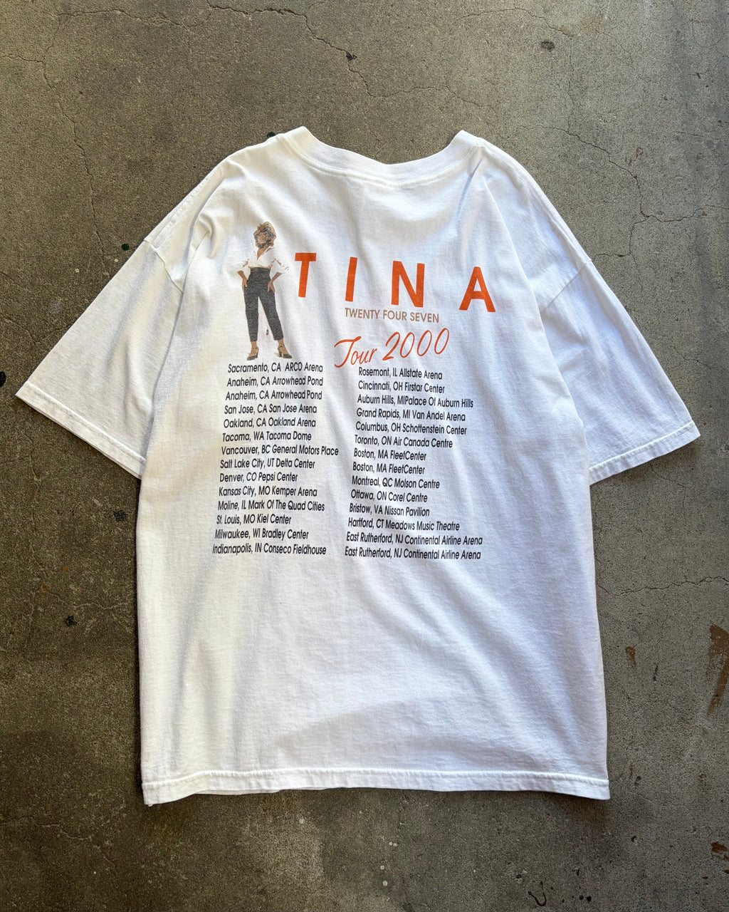 00’s TINA TURNER “Twenty Four  Seven Tour” t-shirt X-large