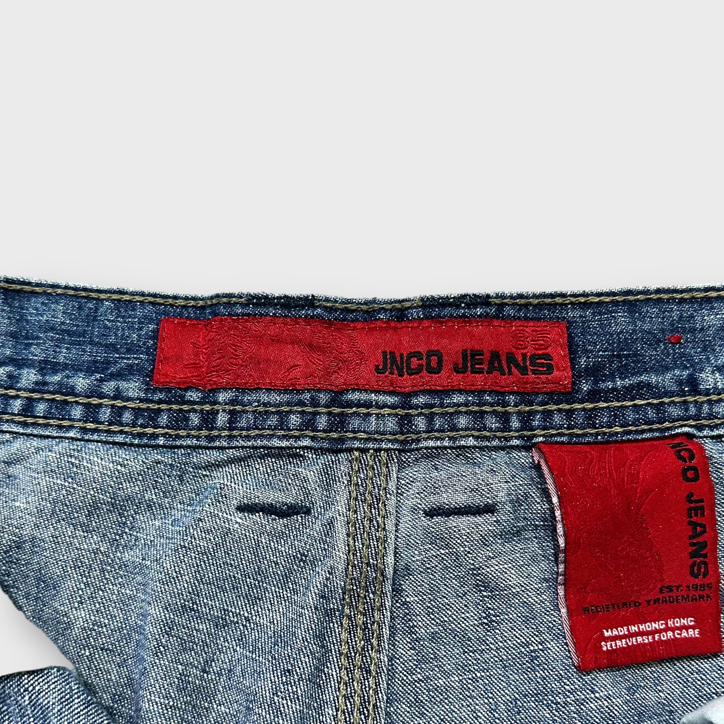 "JNCO JEANS" Embroidery wide denim pants