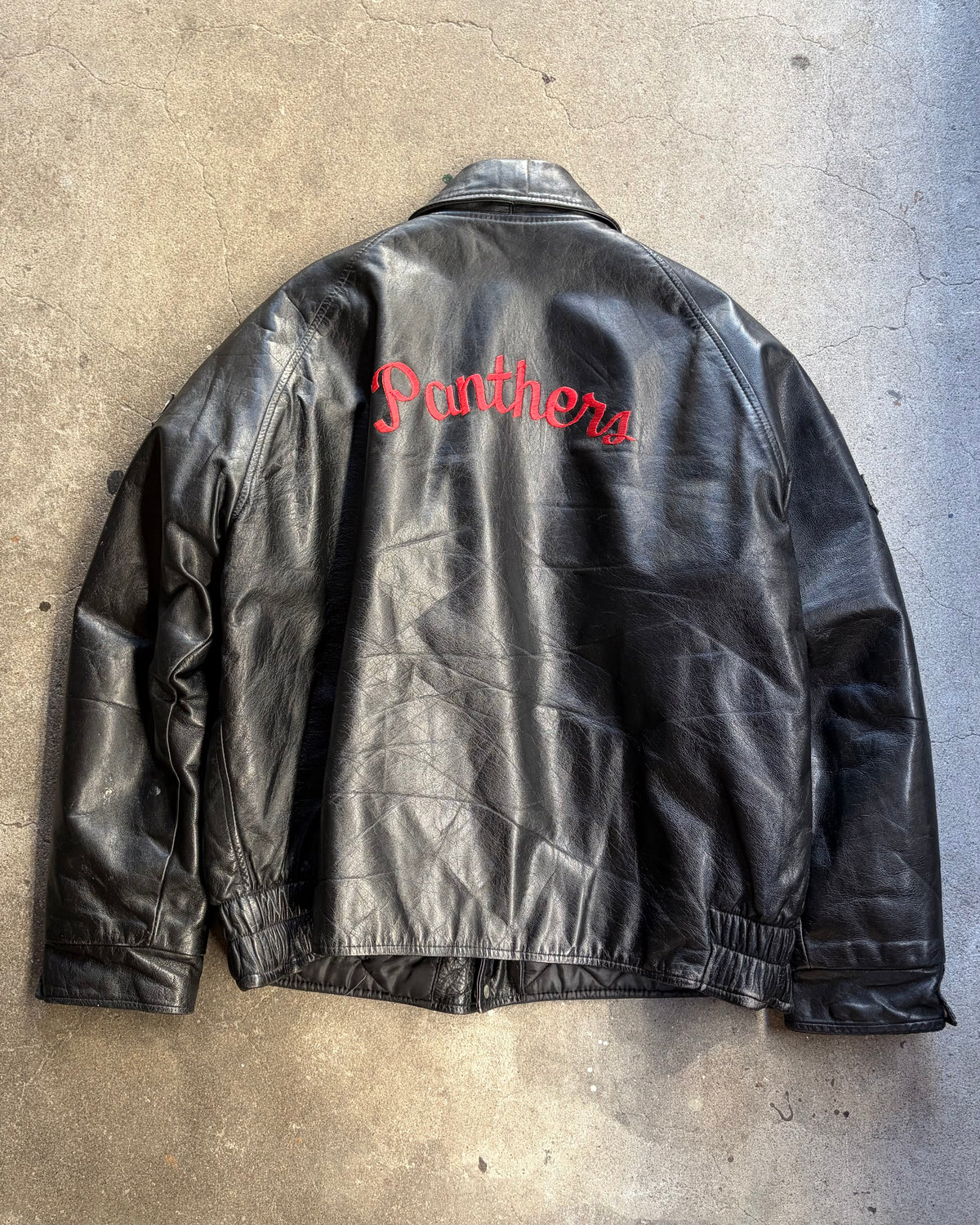 80-90’s patch design leather jacket
