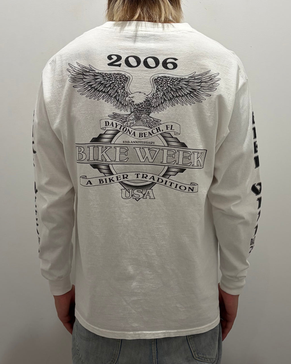 00’s BIKE WEEK
“DAYTONA BEACH 65TH” l/s t-shirt LARGE