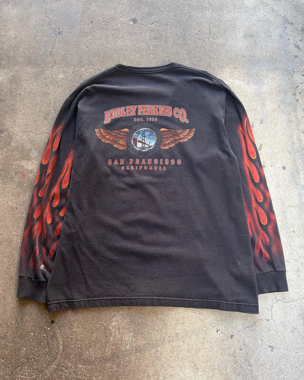 90’s “HARLEY DAVIDSON” flame pattern l/s t-shirt