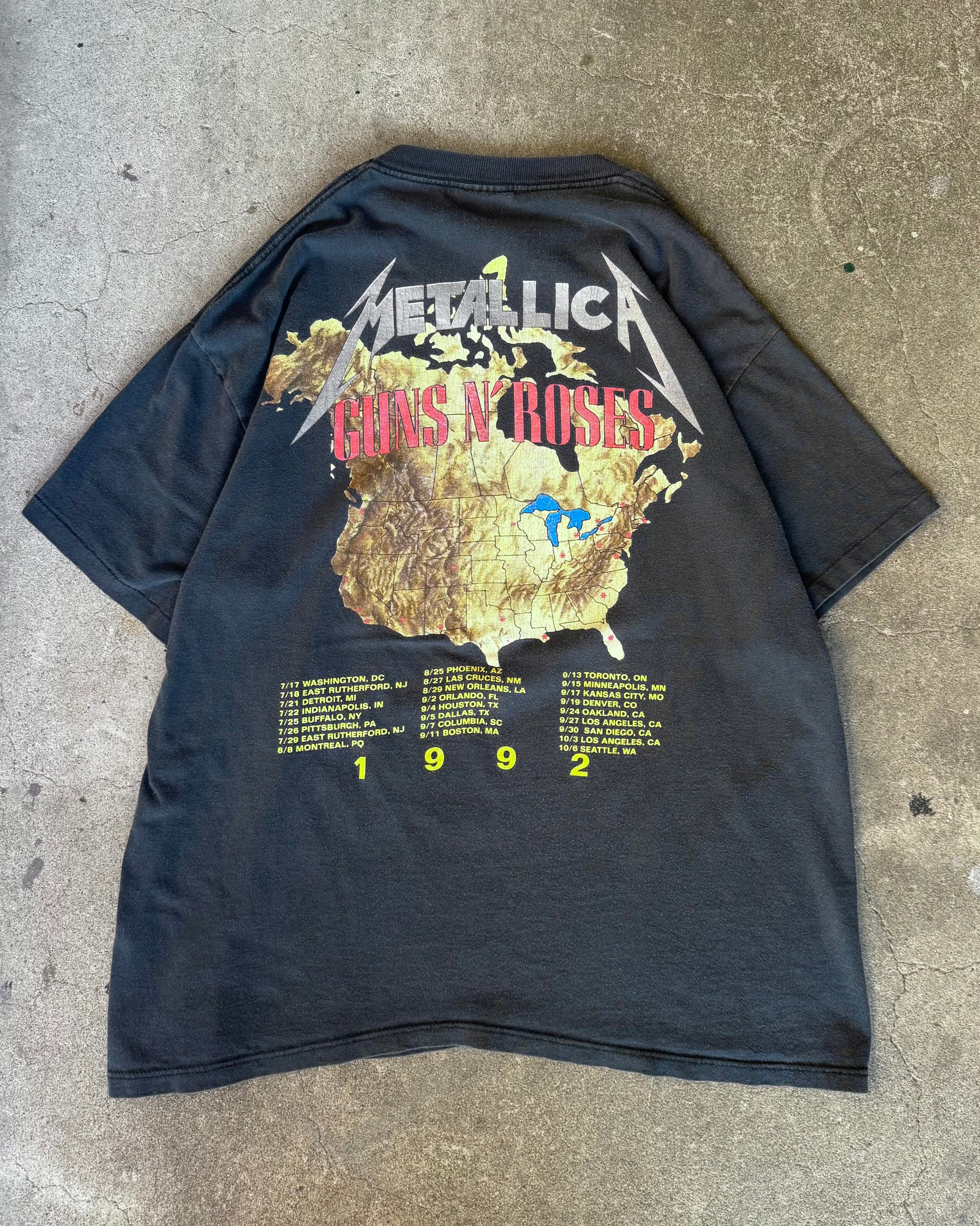 90’s “GUNS N’ ROSES× METALLICA”band t-shirt X-LARGE
