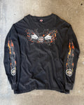 00’s “HARLEY DAVIDSON” flame pattern l/s t-shirt XX-LARGE