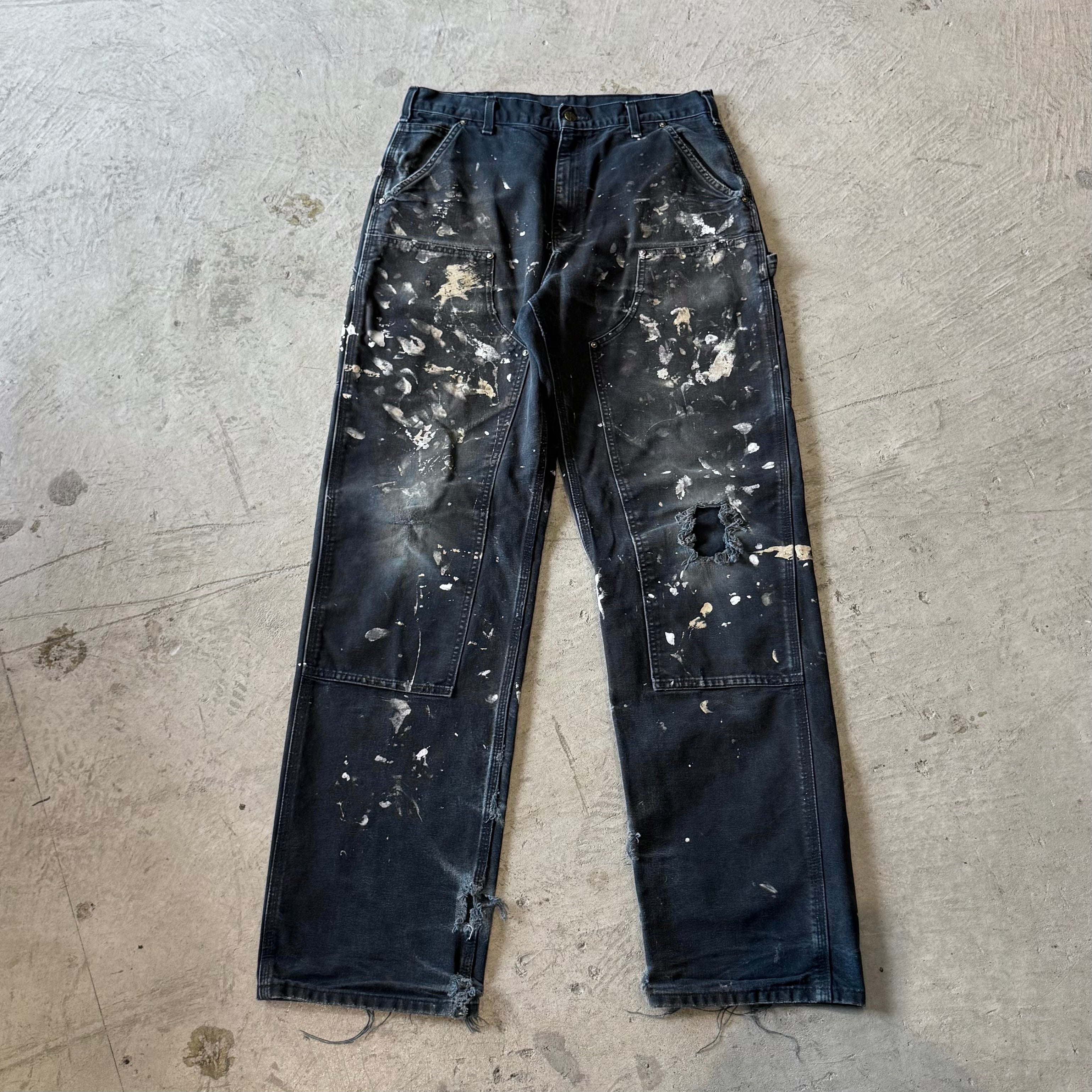 00’s “Carhartt”faded double knee work wear pants 33×36