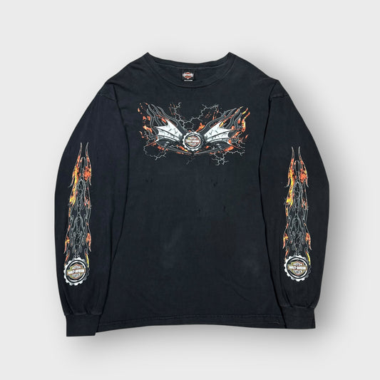 00’s “HARLEY DAVIDSON” flame pattern l/s t-shirt