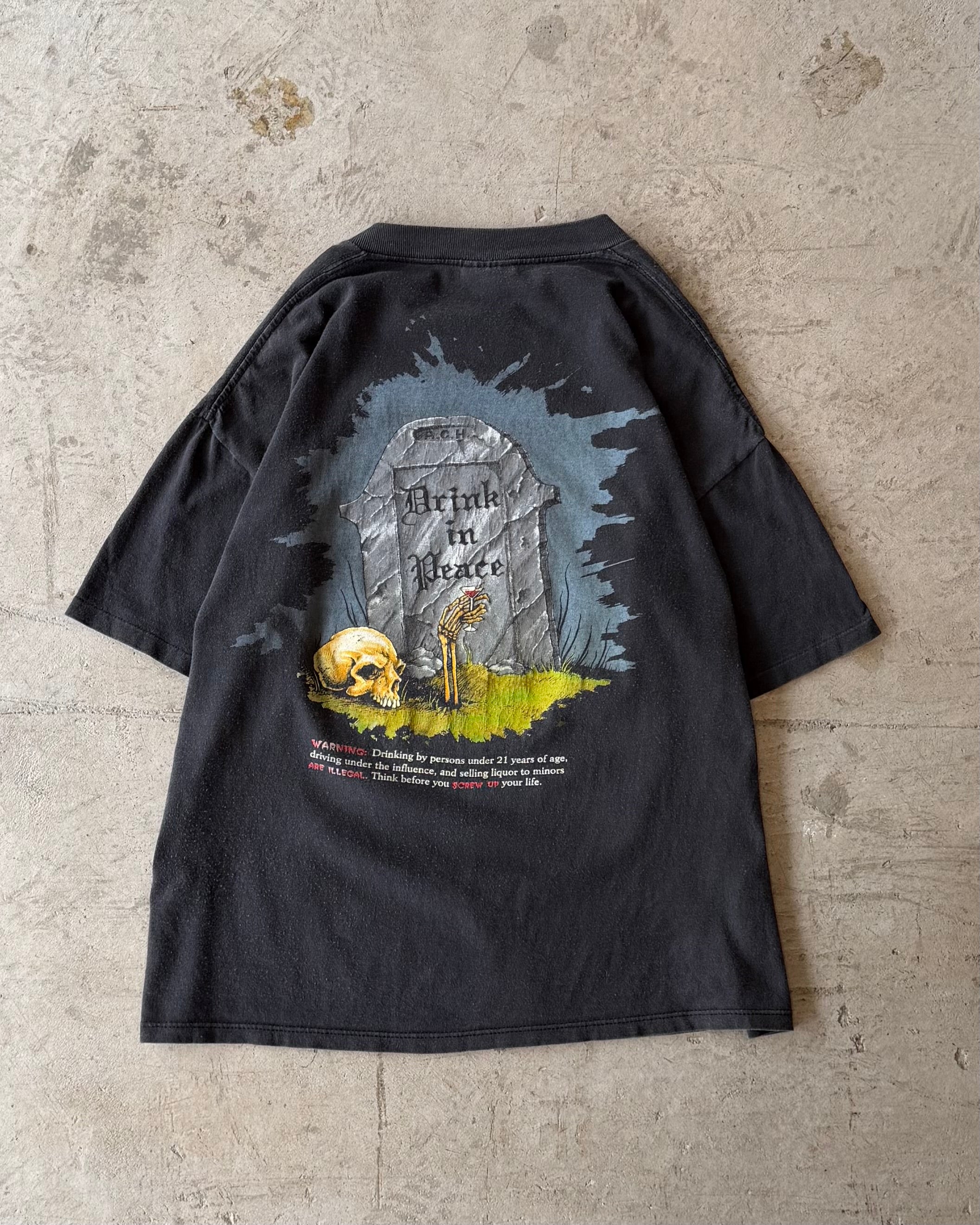 90’s “BLACK DEATH VODKA” company t-shirt X-LARGE