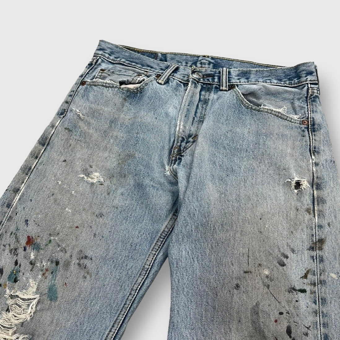 00's "LEVIS"
501 faded damage denim