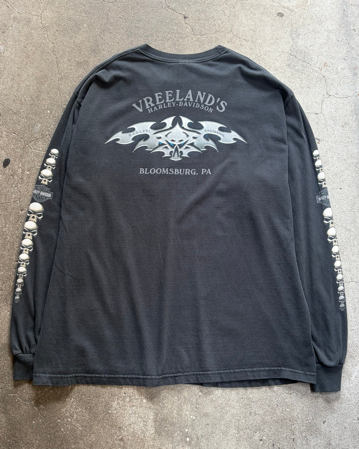 90’s “HARLEY DAVIDSON” scull design l/s t-shirt x-large
