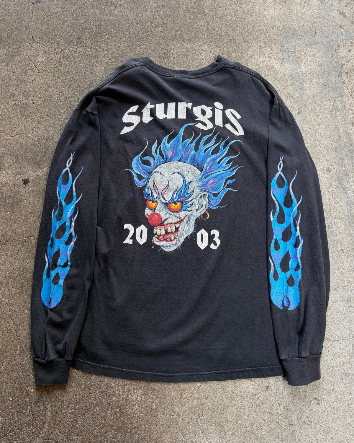 00’s  flame pattern l/s t-shirt x-large