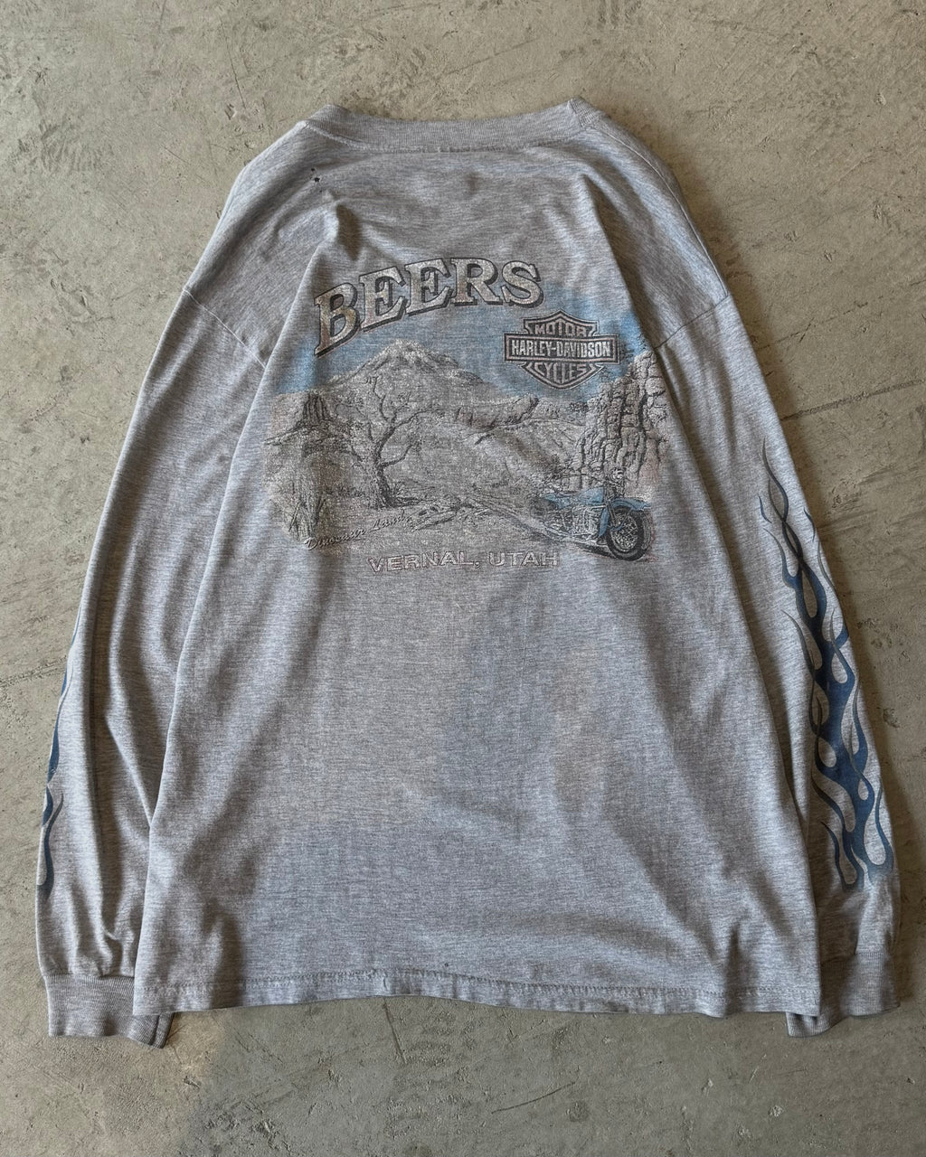 90's Harley-Davidson
blue flame pattern l/s t-shirt large