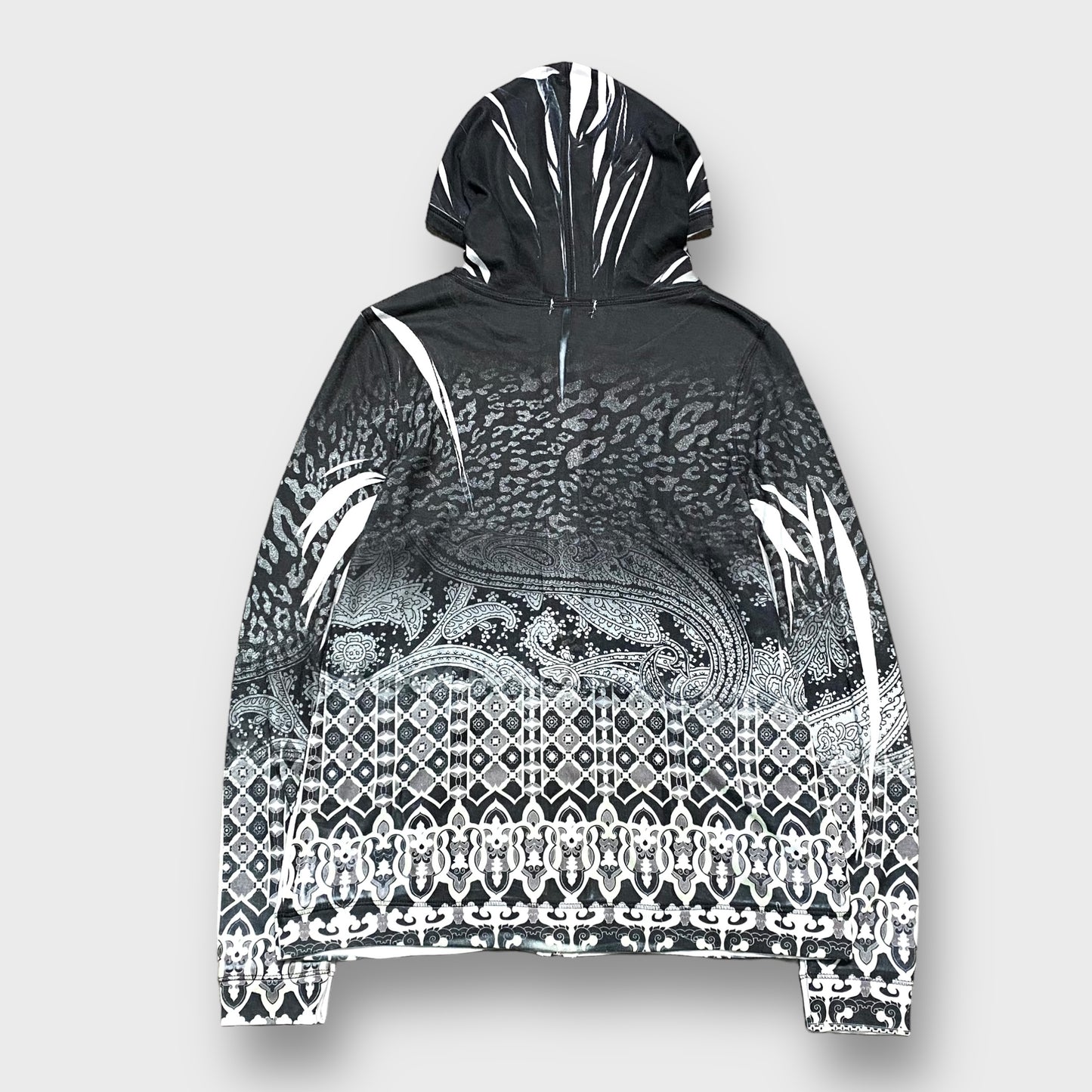 "one world" Rhinestone design full zip hoodie