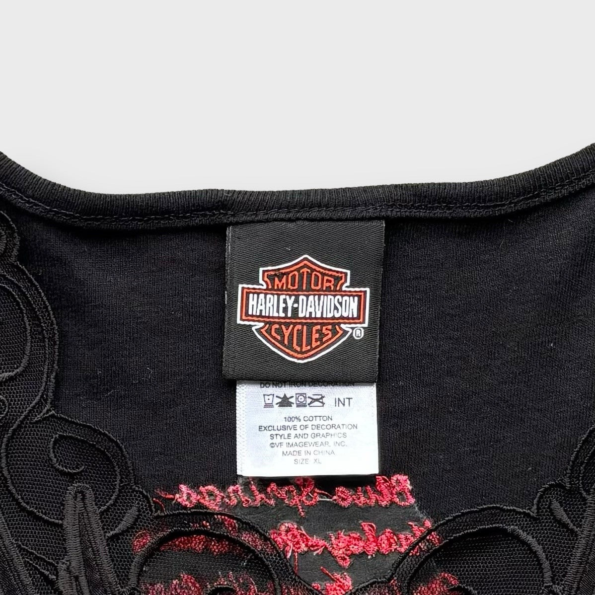 "Harley-Davidson" lace design tank top