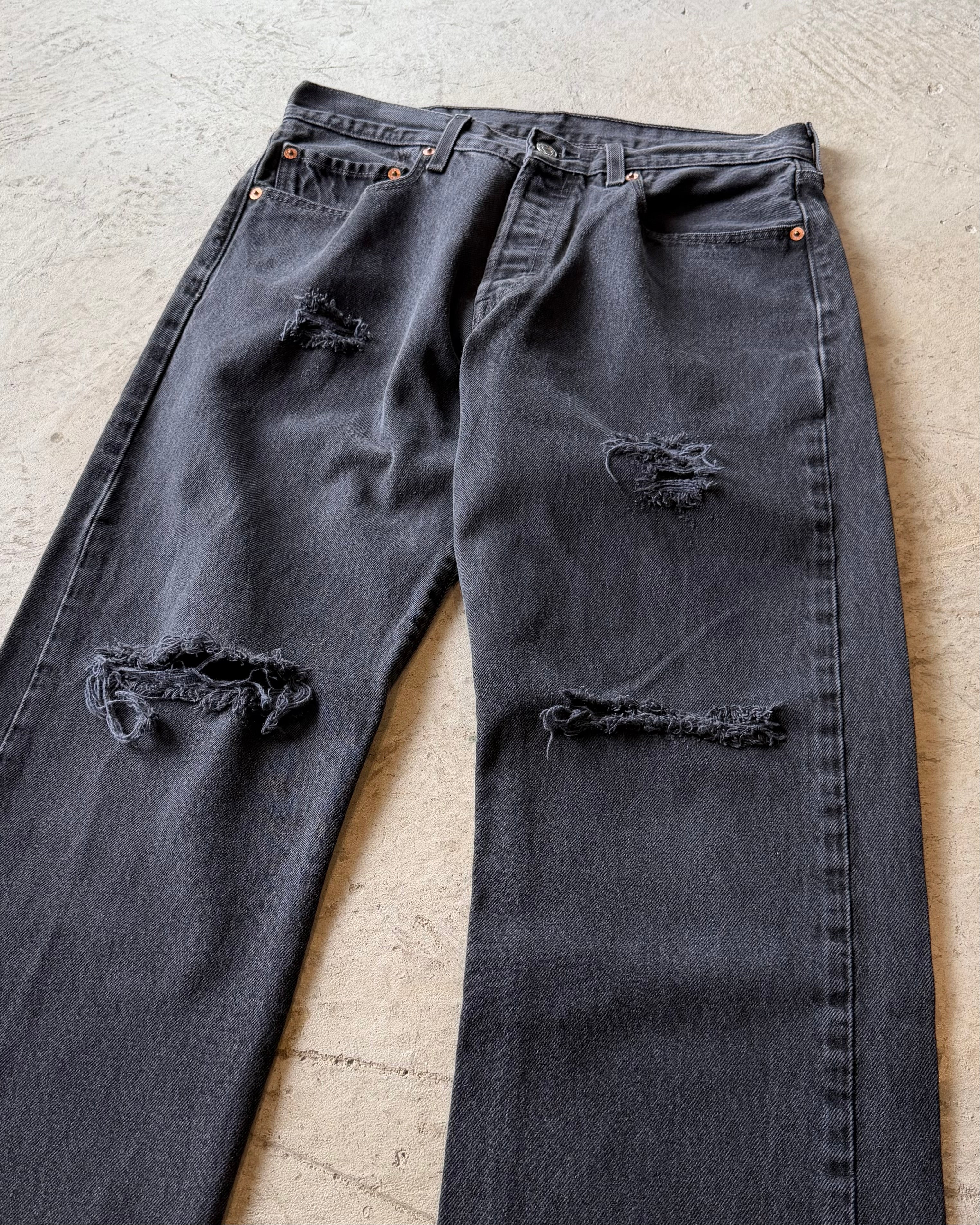 00’s Levi’s “501” damage denim pants 33×30