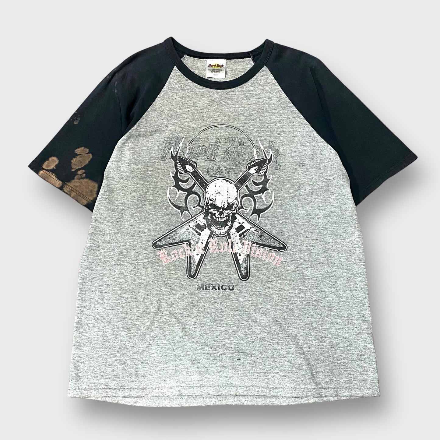 "Hard Rock Cafe" Skull design Raglan sleeve t-shirt