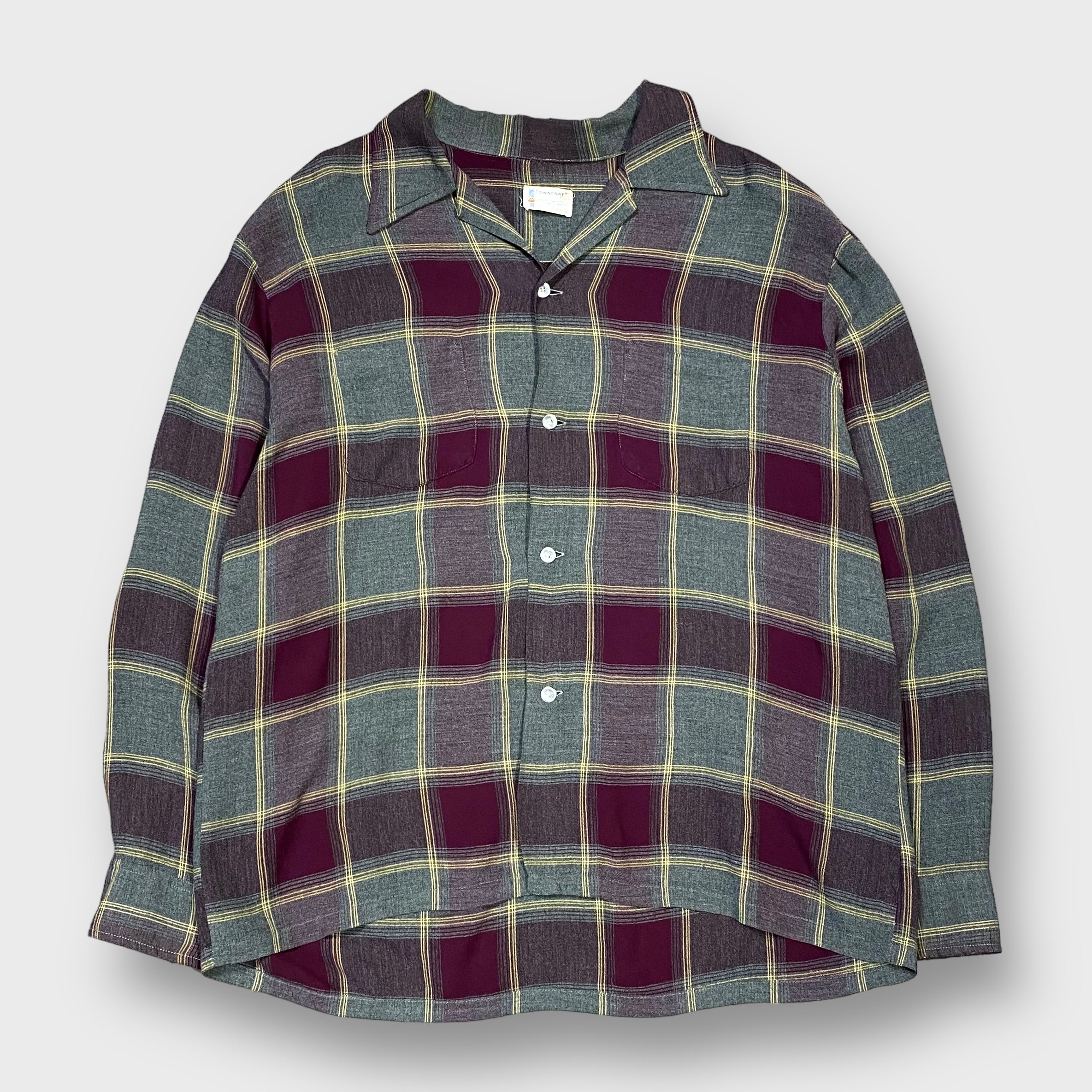 60's Penneys TOWNCRAFT Ombre check pattern rayon shirt – XXNT GROUP