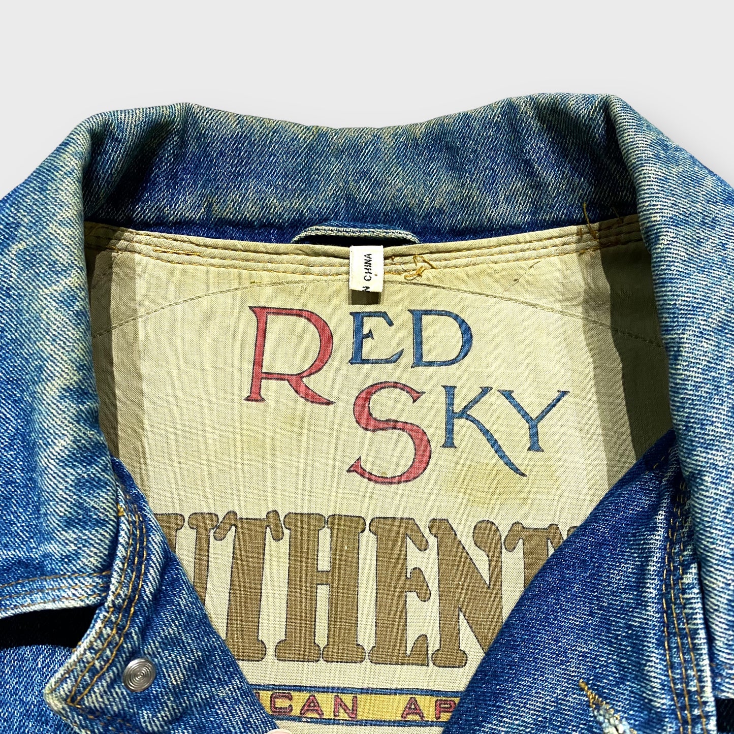 90's "RED SKY" Lined denim jacket