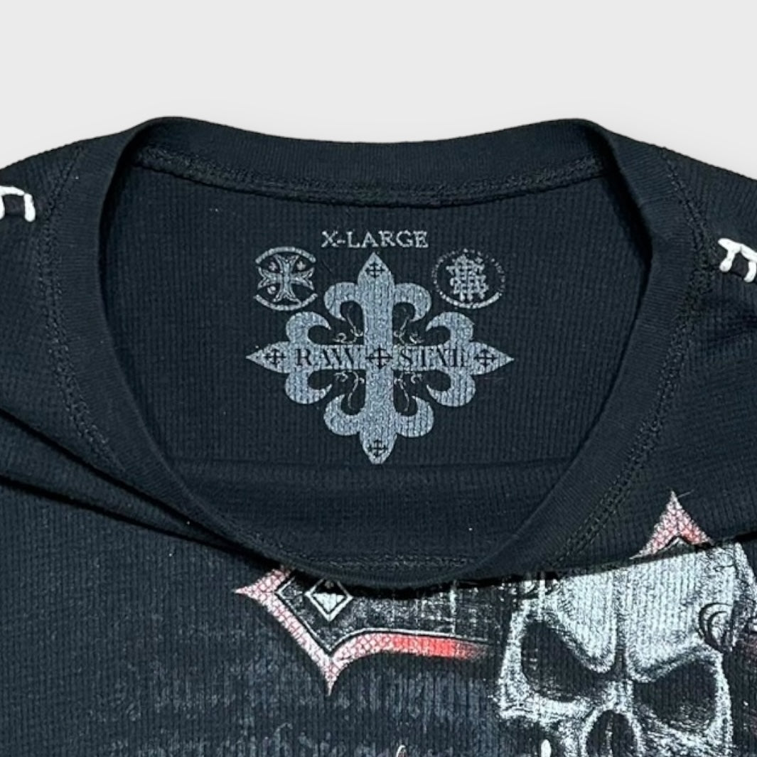 Skull design thermal knit sweater