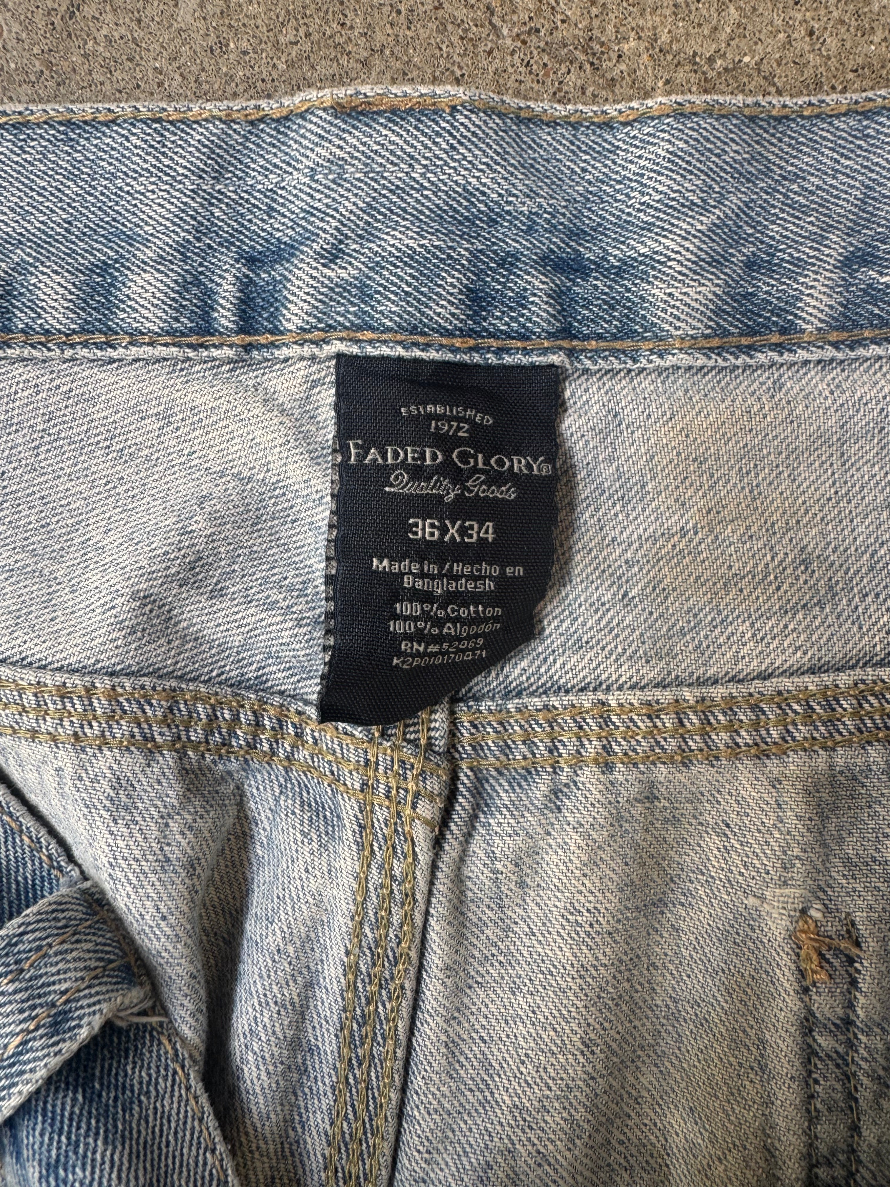 00’s “FADED GLORY”
paint wide denim 36×34
