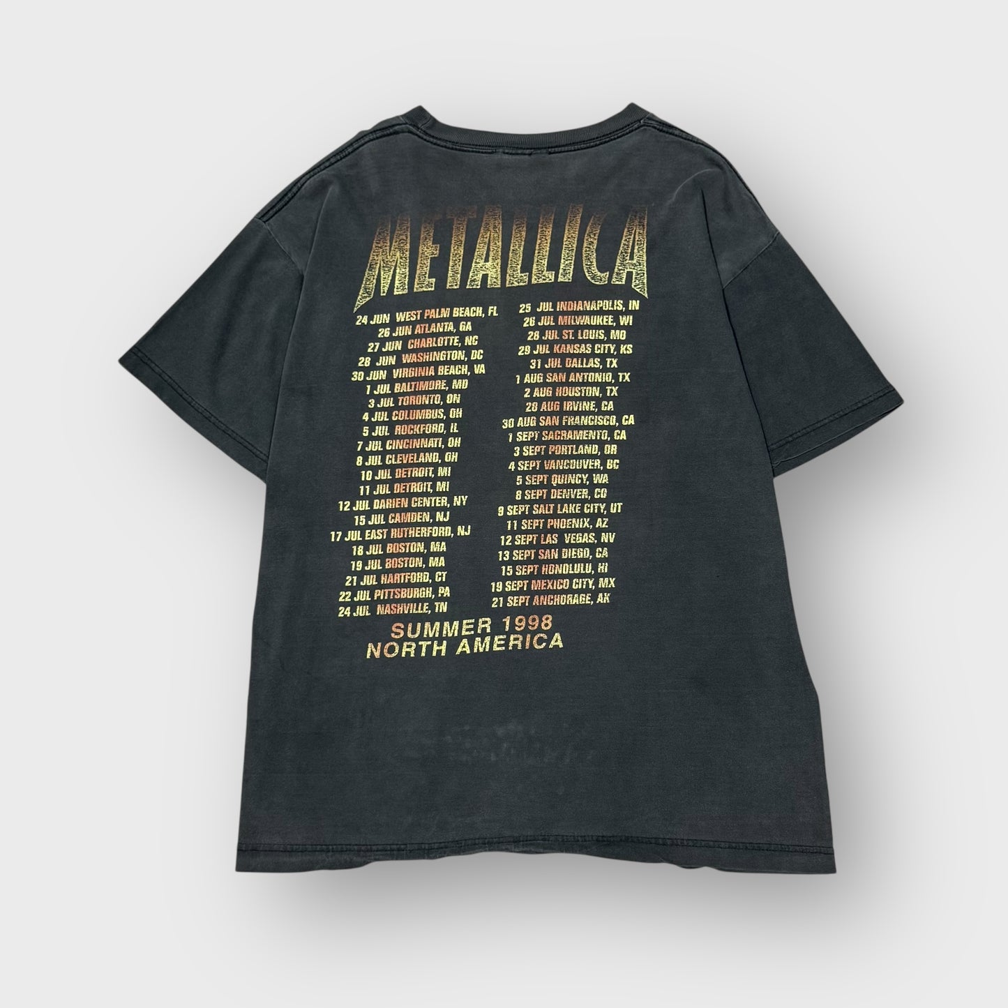 90’s METALLICA
“Summer 1998 north america tour” t-shirt