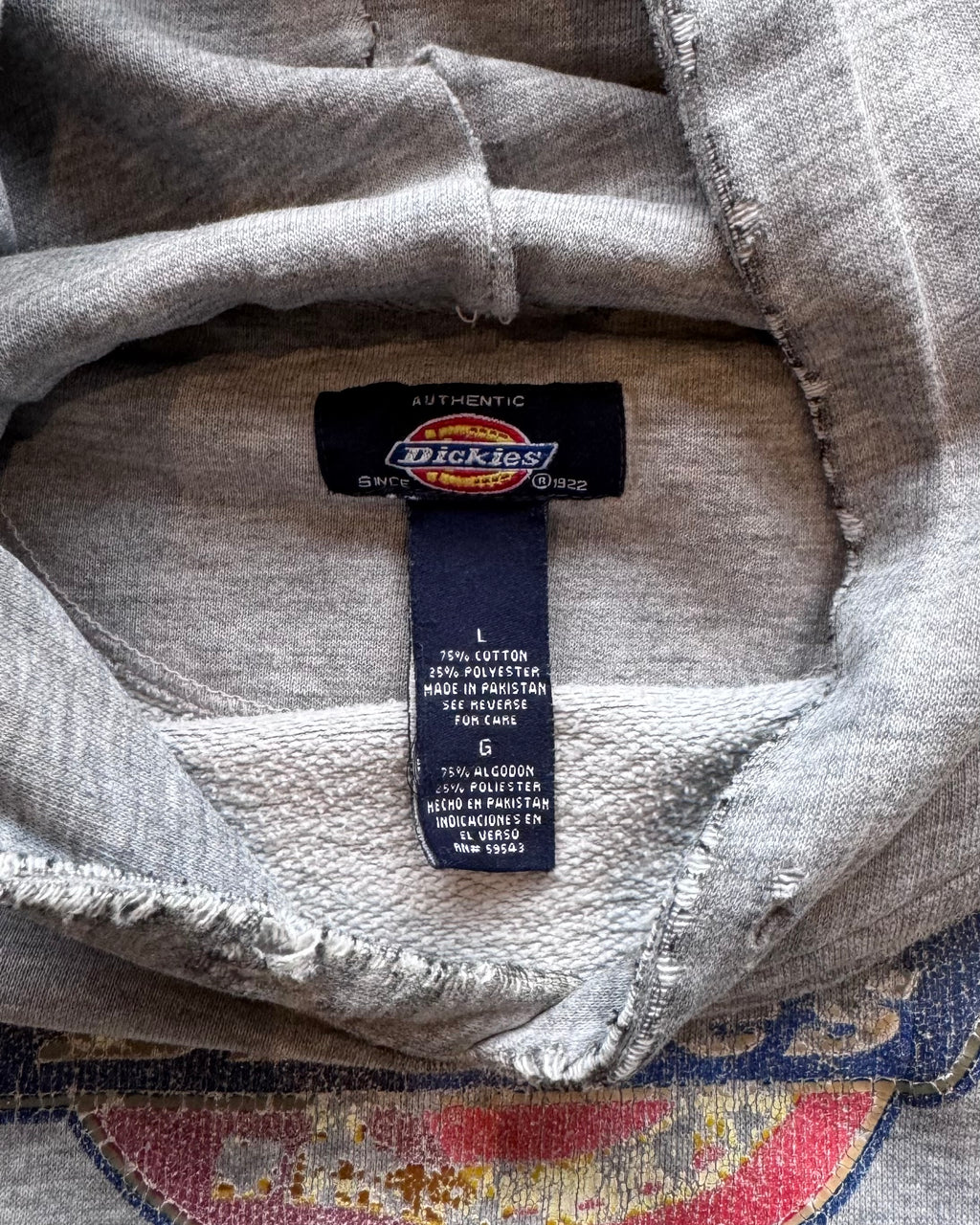 00’s “DICKIES”
faded damage pull-over hoodie LARGE