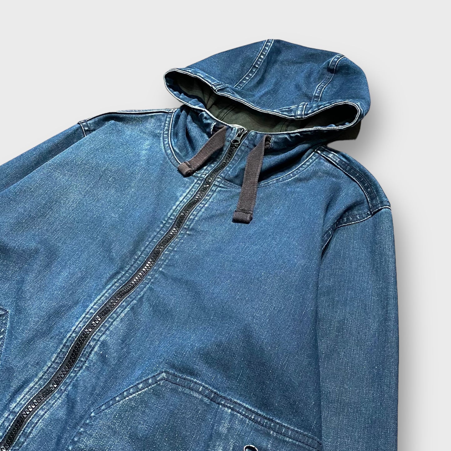 00's "Levi's" Full zip hooded denim jacket