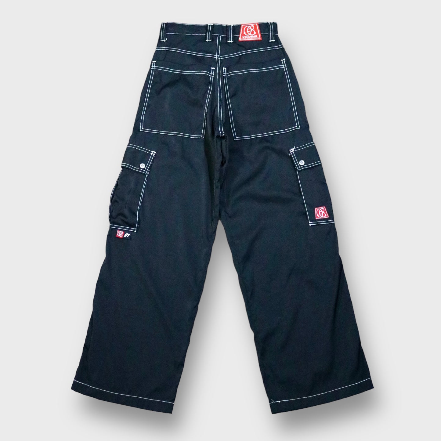 "KIKWEAR" Nylon gimmick flare pants