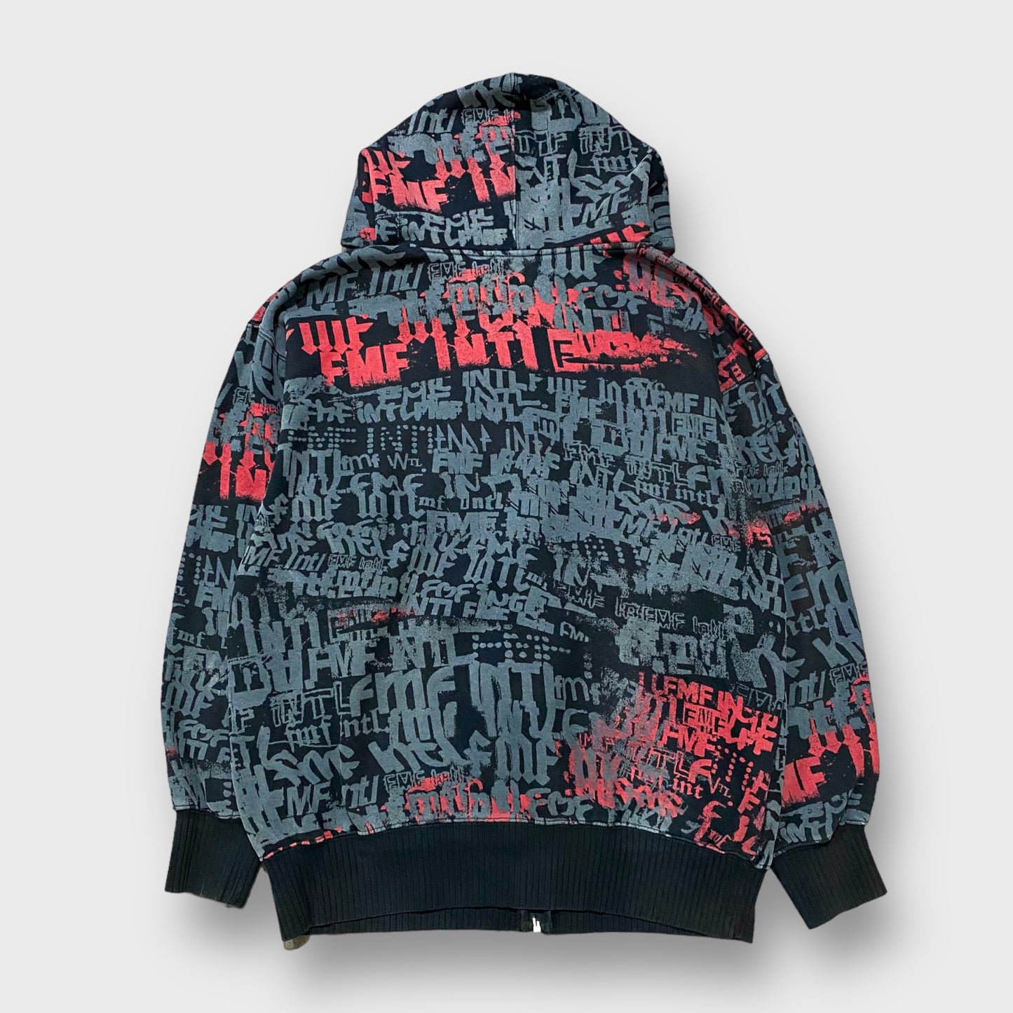 "FMF" Pattern full zip hoodie