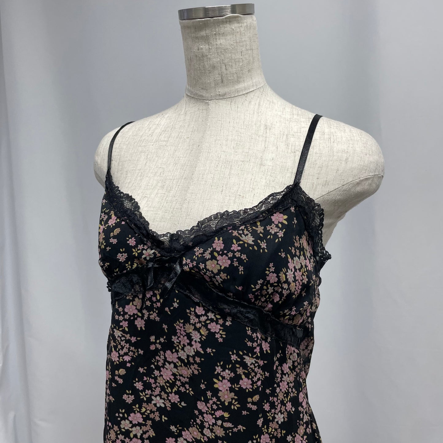 00's "Rose Passion" flower lingerie cami one-piece