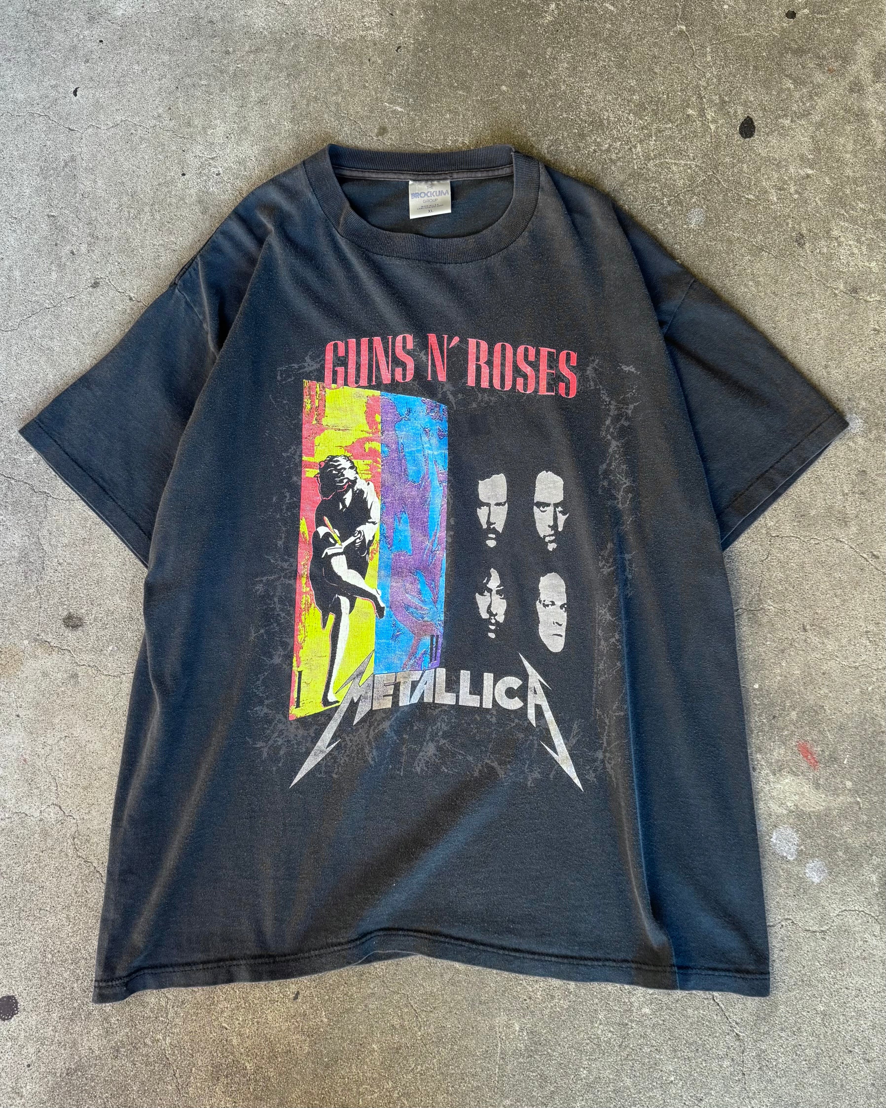 90’s “GUNS N’ ROSES× METALLICA”band t-shirt X-LARGE