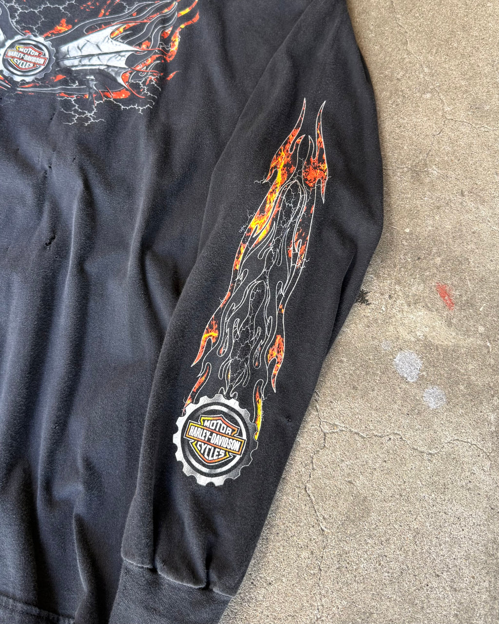 00’s “HARLEY DAVIDSON” flame pattern l/s t-shirt XX-LARGE