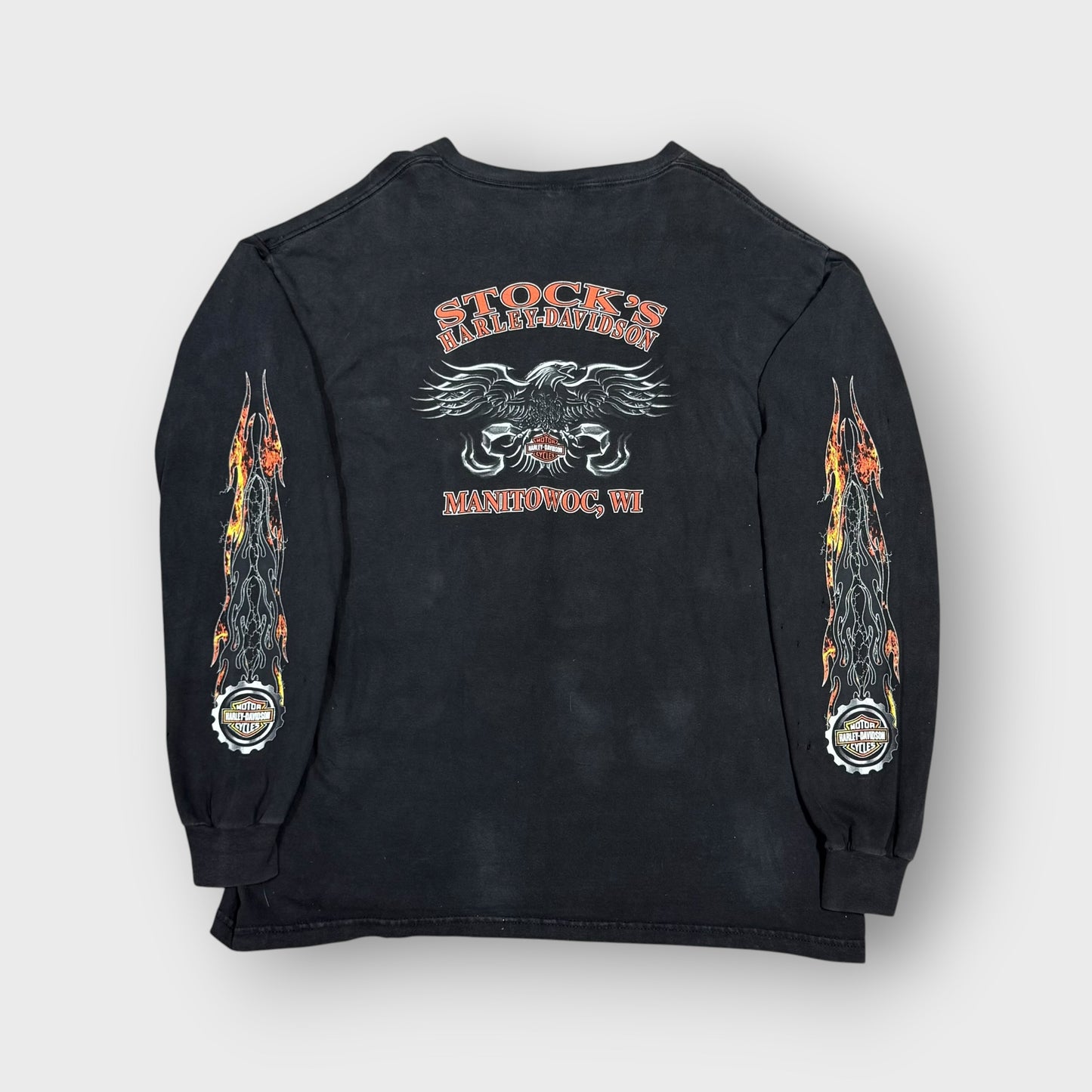 00’s “HARLEY DAVIDSON” flame pattern l/s t-shirt