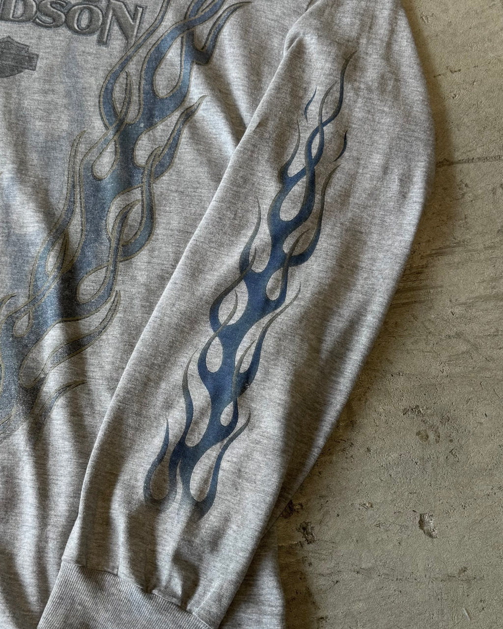 90's Harley-Davidson
blue flame pattern l/s t-shirt large