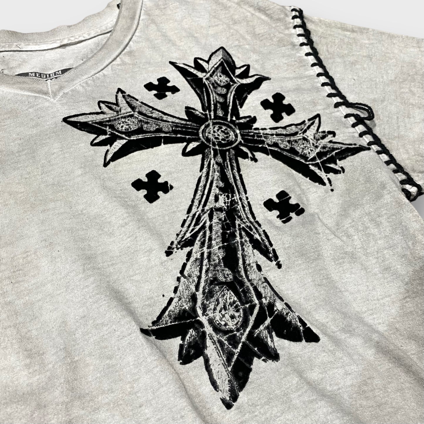 "RAW STATE" Cross design t-shirt