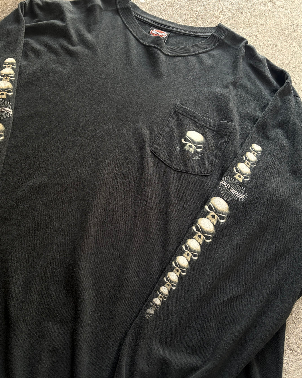 90’s “HARLEY DAVIDSON” scull design l/s t-shirt x-large