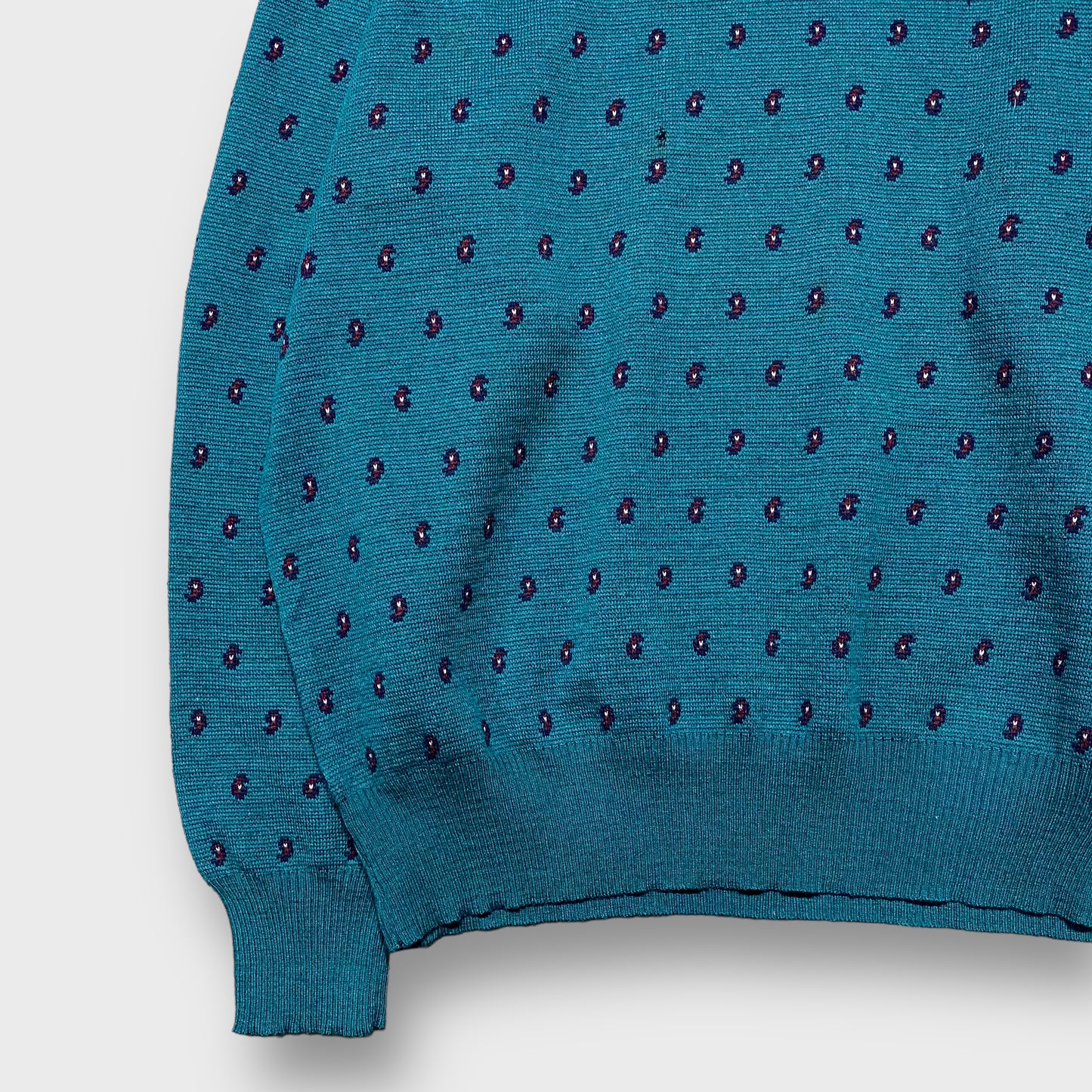90-00's "IZOD" Paisley pattern knit sweater
