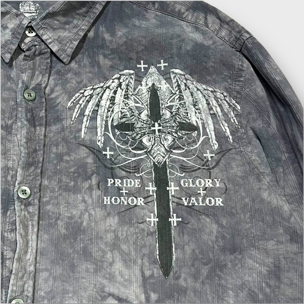 "HELIX" Wing design bleach shirt