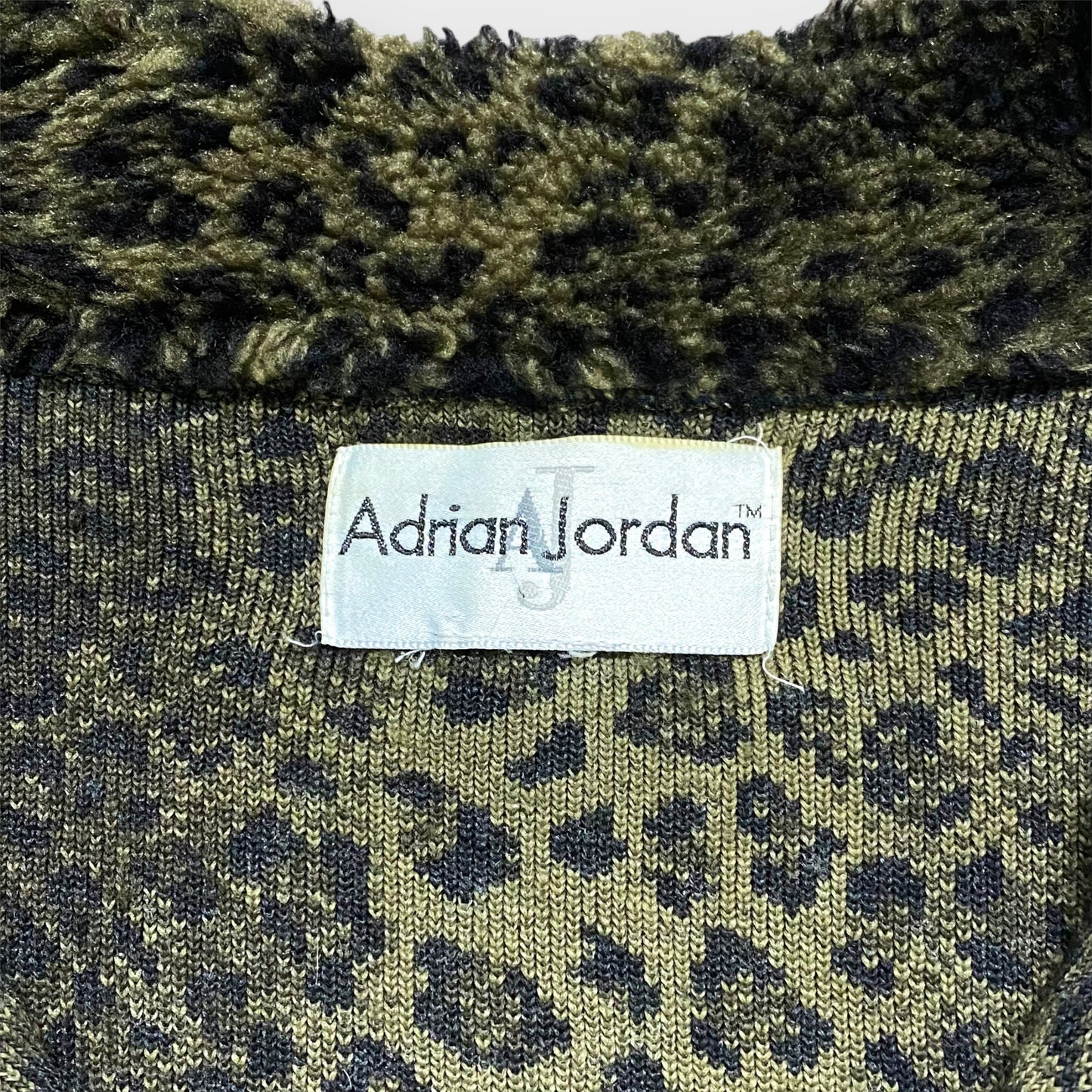 "Adrian Jordan" Leopard pattern fur jacket
