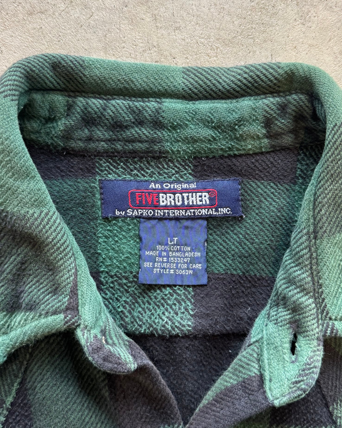 90’s “FIVE BROTHER”
heavyweight flannel shirt LARGE