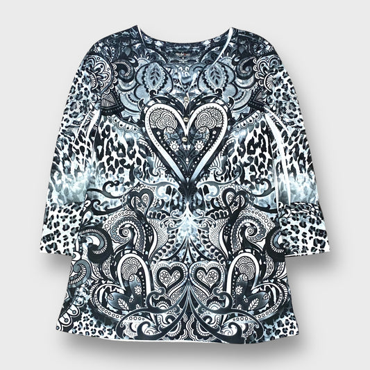 "Style & Co" Multi pattern three quarter sleeve shirt